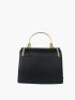 Mini Two Tone Metal Lock Design Square Bag