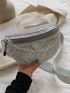 Rhinestone Decor Waist Bag