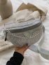 Rhinestone Decor Waist Bag