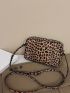 Mini PU Square Bag Leopard Print Zipper