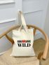 Letter Graphic Shopper Bag