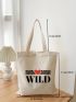 Letter Graphic Shopper Bag