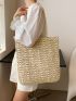 Minimalist Double Handle Straw Bag