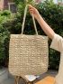 Minimalist Double Handle Straw Bag