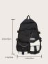 Men Letter Patch & Release Buckle Decor Casual Daypack With Bag Charm