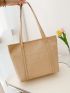 Minimalist Geometric Embossed Shoulder Tote Bag