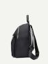 Letter Detail Zip Front Backpack