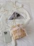 Mini Faux Pearl & Bow Decor Bucket Bag