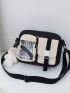 Colorblock Release Buckle Decor Square Bag