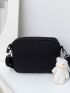 Colorblock Release Buckle Decor Square Bag