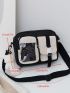 Colorblock Release Buckle Decor Square Bag