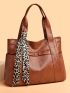 Twilly Scarf Decor Shoulder Tote Bag