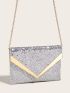 Sequin Decor Metal Decor Square Bag