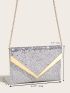 Sequin Decor Metal Decor Square Bag