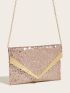 Sequin Decor Metal Decor Square Bag