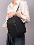 Zip Front Studded Decor Functional Backpack