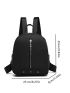 Zip Front Studded Decor Functional Backpack