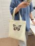 Butterfly Pattern Shopper Bag