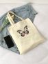 Butterfly Pattern Shopper Bag