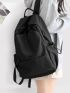 Drawstring Detail Functional Backpack