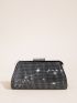 Rhinestone Decor Chain Evening Bag