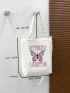 Letter & Butterfly Graphic Shopper Bag