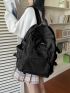 Minimalist Letter Print Functional Backpack