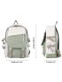 Colorblock Letter Patch Functional Backpack