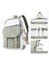 Colorblock Letter Patch Functional Backpack