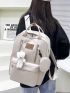 Letter Patch Decor Functional Backpack With Coin Purse