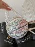 Mini Letter Graphic Chain Circle Bag