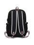 Large Capacity Cute Backpack With USB Charger Hole, Laptop Backpack For Students, Women's Canvas Backpack