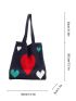 Heart Graphic Crochet Bag