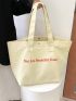 Letter Graphic Shopper Bag