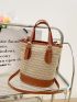 Two Tone Straw Bag