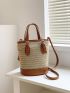 Two Tone Straw Bag