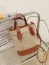 Two Tone Straw Bag