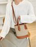 Two Tone Straw Bag