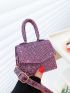 Mini Rhinestone Decor Flap Square Bag