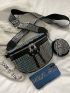 Studded Decor Waist Bag With Coin Purse