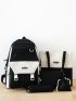 5pcs Colorblock Backpack Set