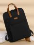 Colorblock Patch Decor Functional Backpack