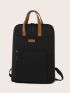 Colorblock Patch Decor Functional Backpack