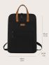 Colorblock Patch Decor Functional Backpack