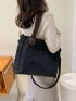 Color Block Shoulder Tote Bag