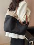 Color Block Shoulder Tote Bag