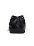 Geometric Embossed Zip Front Drawstring Design Bucket Bag