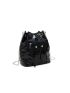 Geometric Embossed Zip Front Drawstring Design Bucket Bag