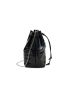 Geometric Embossed Zip Front Drawstring Design Bucket Bag