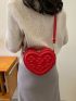 Mini Neon Red Geometric Embossed Heart Shape Novelty Bag